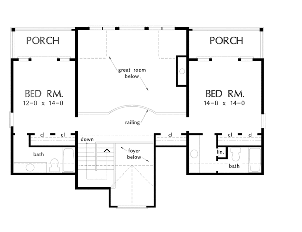 Architectural House Design - Country Floor Plan - Upper Floor Plan #929-529
