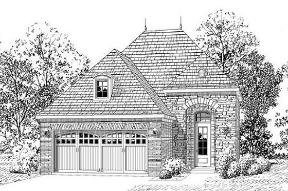Exterior - Front Elevation for European House Plan #424-234 - 3 bed, 2 bath