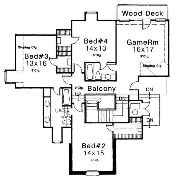 House Design - Country Floor Plan - Upper Floor Plan #310-1044