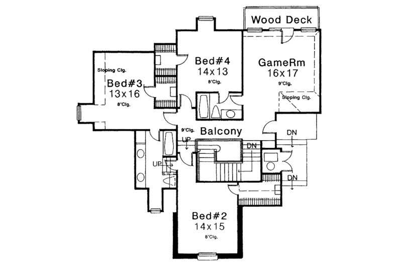 Dream House Plan - Country Floor Plan - Upper Floor Plan #310-1044