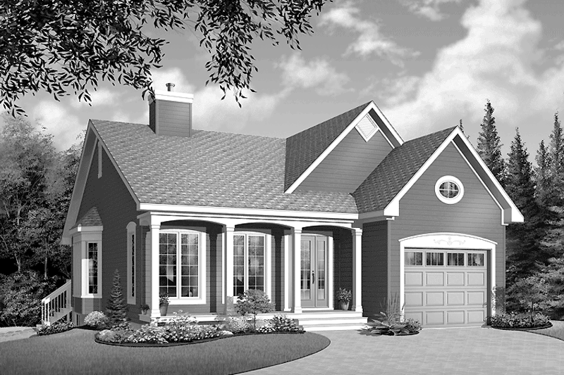 House Blueprint - Bungalow Exterior - Front Elevation Plan #23-2333