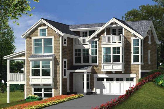 Exterior - Front Elevation 3 for Craftsman House Plan #132-276 - 3 bed, 3.5 bath