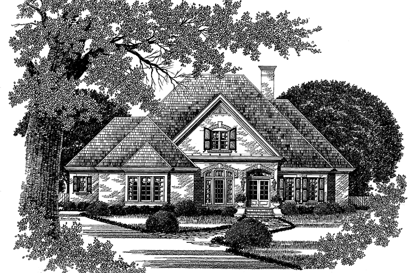 Dream House Plan - Exterior - Front Elevation 3 for Traditional House Plan #429-80 - 4 bed, 3 bath