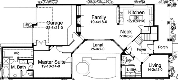 House Blueprint - European Floor Plan - Main Floor Plan #120-222
