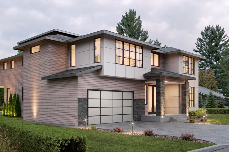 House Plan Design - Exterior - Front Elevation 4 for Contemporary House Plan #1066-272 - 4 bed, 4.5 bath