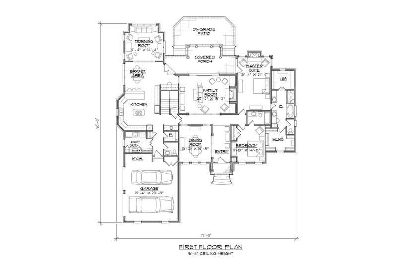 Dream House Plan - Floor Plan - Main Floor for Classical House Plan #1054-64 - 5 bed, 4.5 bath