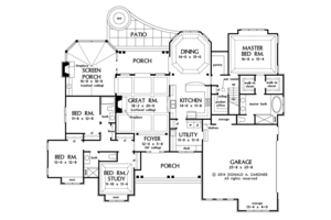 Floor Plan - Main Floor for Craftsman House Plan #929-997 - 4 bed, 3 bath