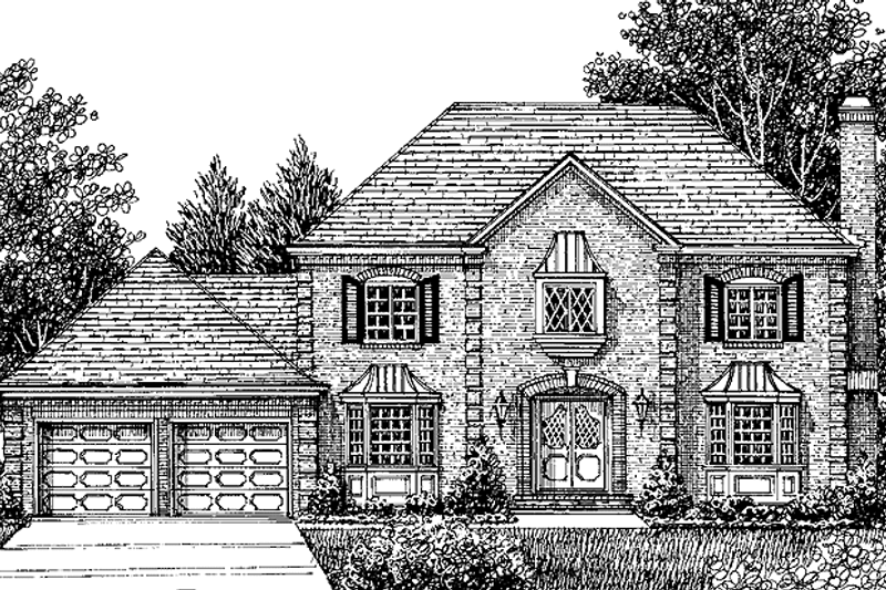 House Plan Design - European Exterior - Front Elevation Plan #1003-1