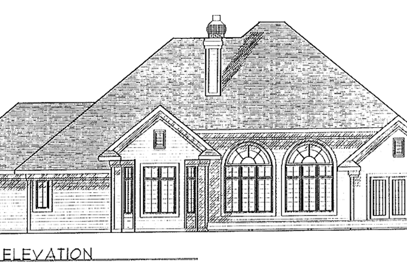 Architectural House Design - Exterior - Rear Elevation for Traditional House Plan #70-1338 - 3 bed, 2.5 bath