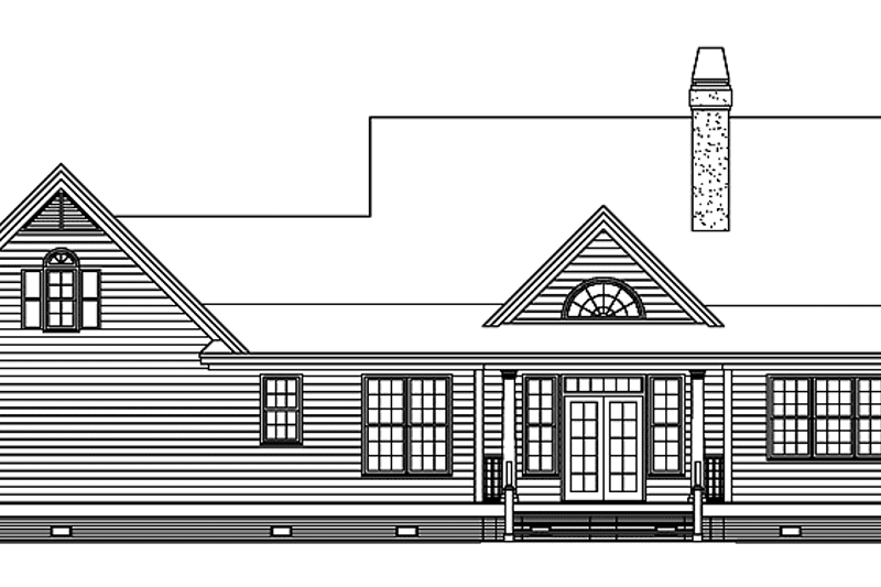 Home Plan - Exterior - Rear Elevation for Country House Plan #929-637 - 3 bed, 2 bath