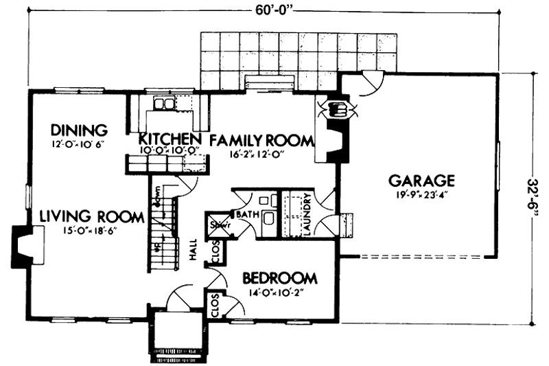 Home Plan - Floor Plan - Main Floor for Colonial House Plan #320-1290 - 4 bed, 3 bath