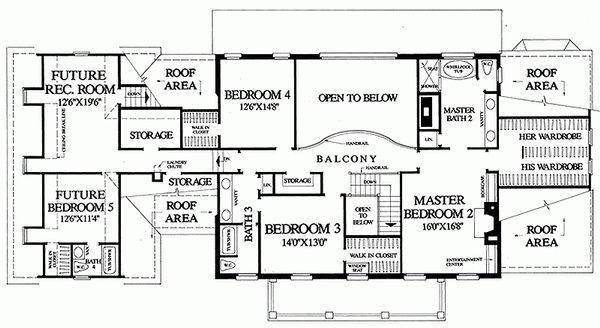 Colonial Floor Plan - Upper Floor Plan #137-247