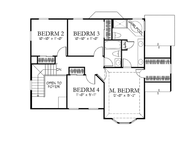 Architectural House Design - Classical Floor Plan - Upper Floor Plan #1029-47