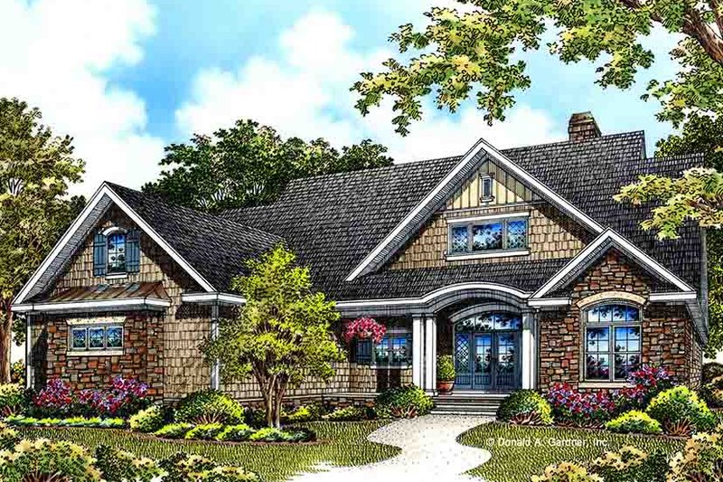 Home Plan - Exterior - Front Elevation 3 for European House Plan #929-967 - 3 bed, 2 bath
