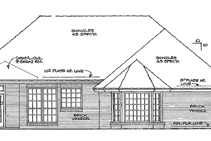 Dream House Plan - Exterior - Rear Elevation for Country House Plan #310-1097 - 3 bed, 2.5 bath