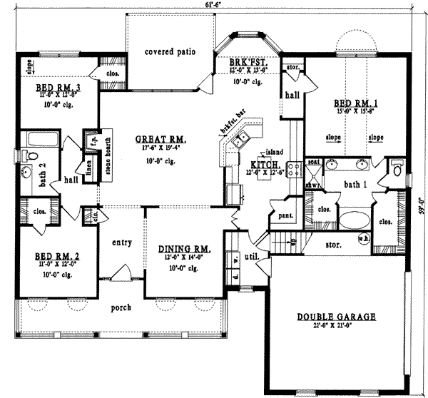 Farmhouse Floor Plan - Main Floor Plan #42-303