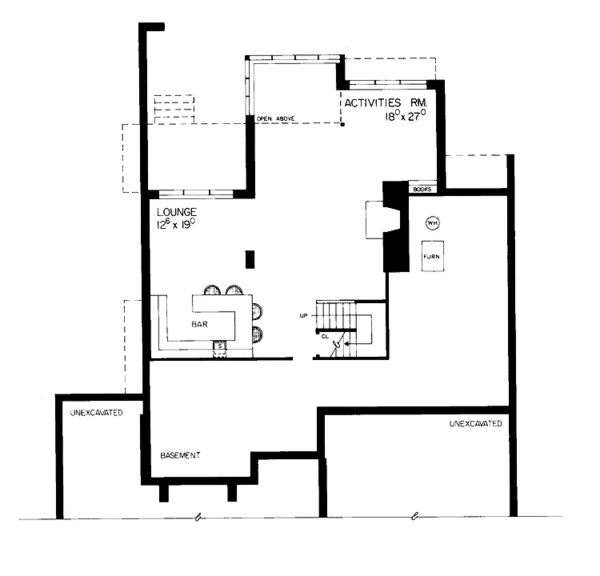 Architectural House Design - Contemporary Floor Plan - Lower Floor Plan #72-790
