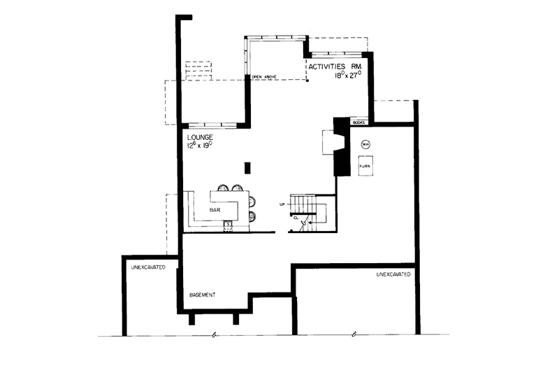 Dream House Plan - Floor Plan - Lower Floor for Contemporary House Plan #72-790 - 3 bed, 2.5 bath