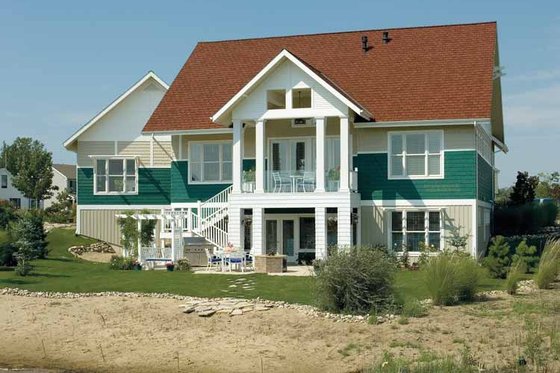 Exterior - Rear Elevation for Craftsman House Plan #930-356 - 4 bed, 2.5 bath