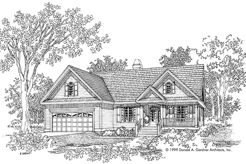 Home Plan - Exterior - Front Elevation 3 for Country House Plan #929-554 - 3 bed, 2 bath