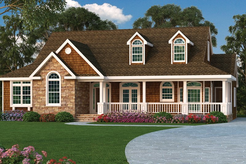 Architectural House Design - Exterior - Front Elevation 3 for Ranch House Plan #314-292 - 3 bed, 2 bath