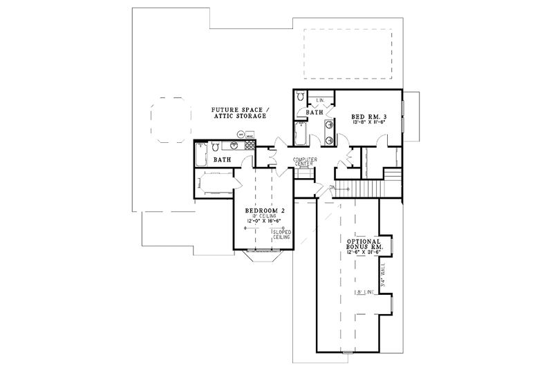 Architectural House Design - Floor Plan - Upper Floor for Traditional House Plan #17-2793 - 3 bed, 3.5 bath