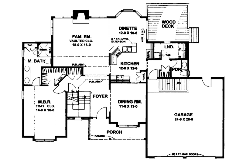 Dream House Plan - Floor Plan - Main Floor for Country House Plan #328-246 - 3 bed, 2.5 bath