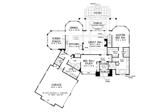 Floor Plan - Main Floor for Craftsman House Plan #929-973 - 4 bed, 3 bath