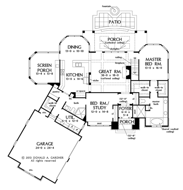 Craftsman Floor Plan - Main Floor Plan #929-973