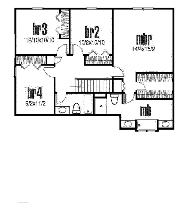Dream House Plan - Traditional Floor Plan - Upper Floor Plan #435-10