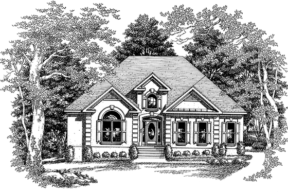 Exterior - Front Elevation 3 for Mediterranean House Plan #927-62 - 3 bed, 2.5 bath