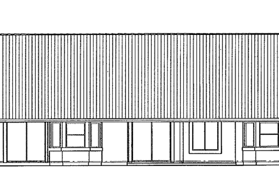 Exterior - Rear Elevation for Adobe / Southwestern House Plan #72-915 - 4 bed, 2.5 bath