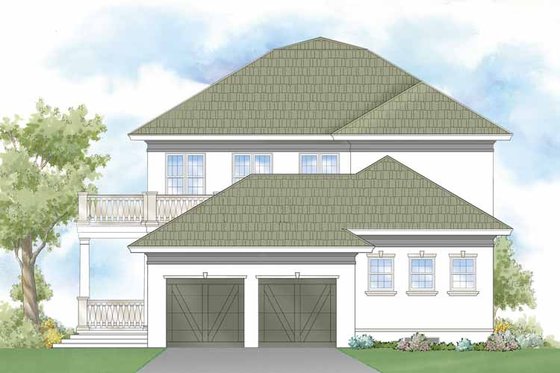 Exterior - Rear Elevation for Southern House Plan #930-404 - 3 bed, 3.5 bath