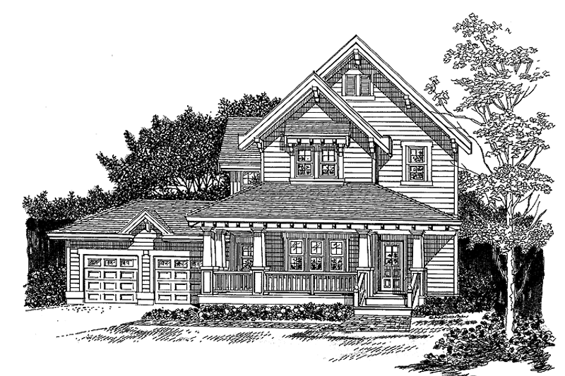 Architectural House Design - Craftsman Exterior - Front Elevation Plan #47-1024
