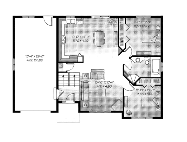 Architectural House Design - Traditional Floor Plan - Main Floor Plan #23-2402