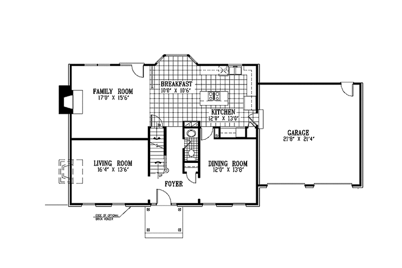Home Plan - Floor Plan - Main Floor for Classical House Plan #953-10 - 4 bed, 2.5 bath