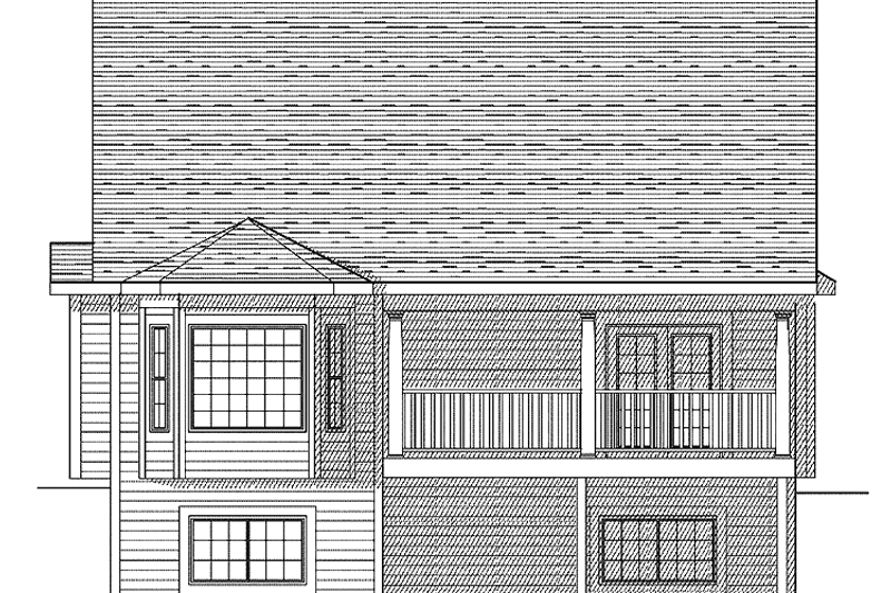 Home Plan - Exterior - Rear Elevation for Bungalow House Plan #70-1367 - 2 bed, 2 bath