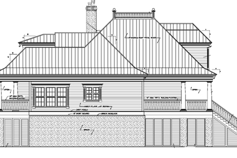 Home Plan - Exterior - Other Elevation for Country House Plan #37-267 - 5 bed, 4 bath