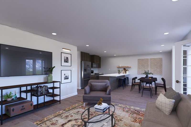Home Plan - Interior - Family Room for Barndominium House Plan #1060-230 - 1 bed, 2.5 bath