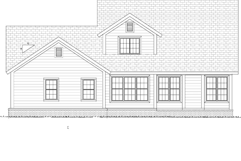 Home Plan - Exterior - Rear Elevation for Traditional House Plan #513-2134 - 4 bed, 3.5 bath