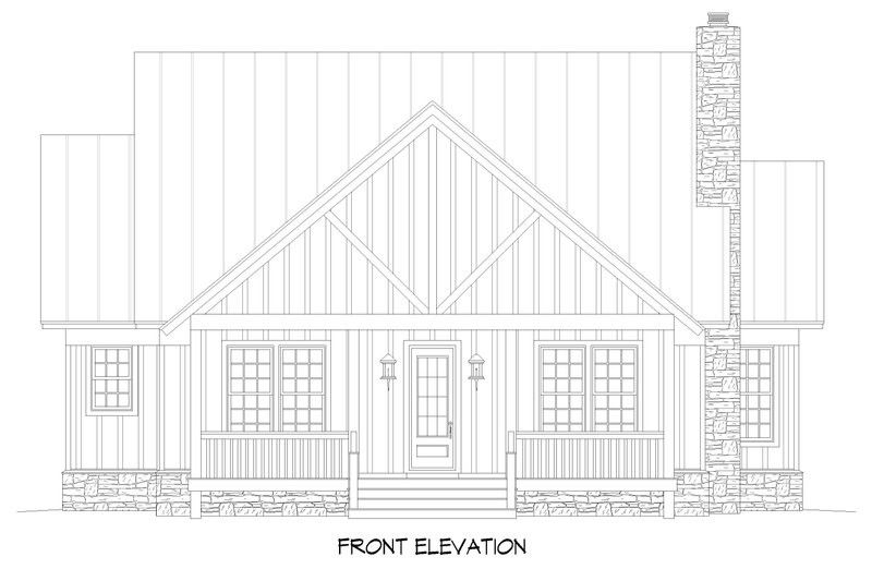 Architectural House Design - Exterior - Front Elevation 3 for Southern House Plan #932-811 - 2 bed, 3 bath