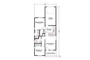Floor Plan - Main Floor for Cottage House Plan #1099-5 - 2 bed, 2 bath