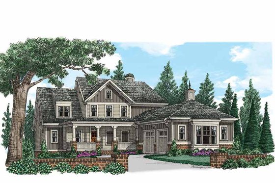 Exterior - Front Elevation 3 for Country House Plan #927-939 - 4 bed, 2.5 bath