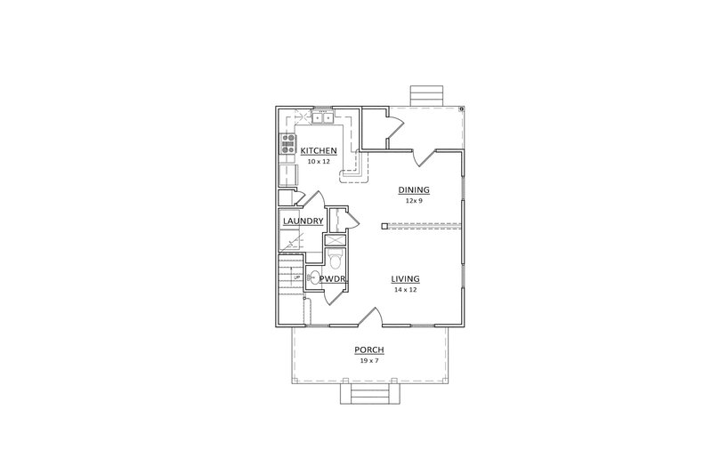 Architectural House Design - Floor Plan - Main Floor for Craftsman House Plan #936-20 - 3 bed, 2.5 bath