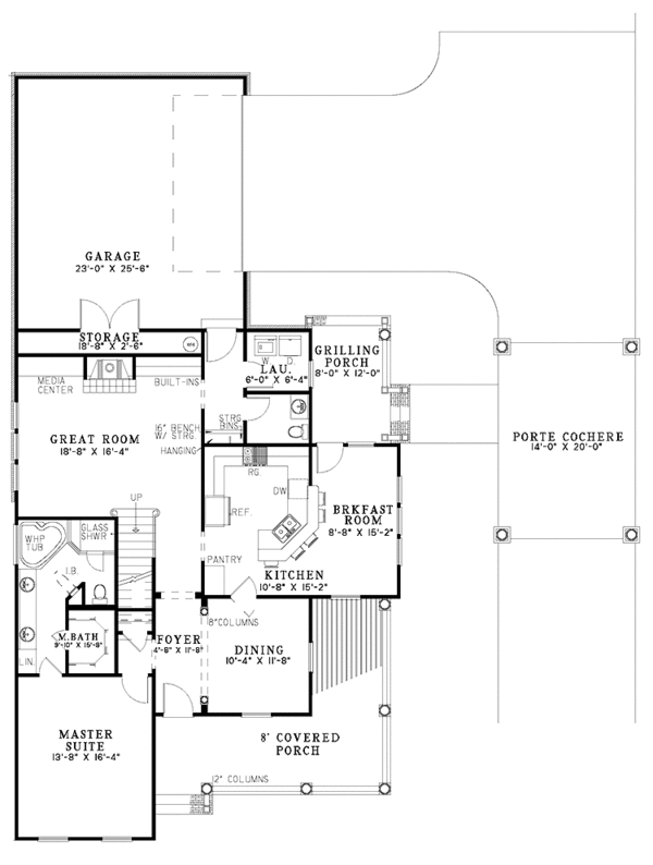 House Plan Design - Colonial Floor Plan - Main Floor Plan #17-2872