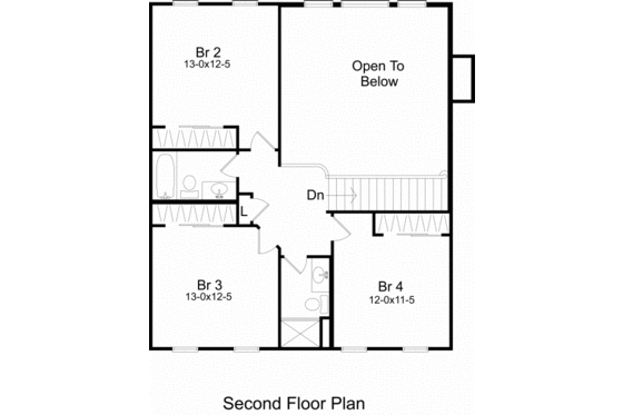 Floor Plan - Upper Floor for Country House Plan #22-515 - 4 bed, 3.5 bath