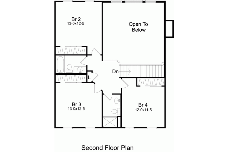 Home Plan - Floor Plan - Upper Floor for Country House Plan #22-515 - 4 bed, 3.5 bath