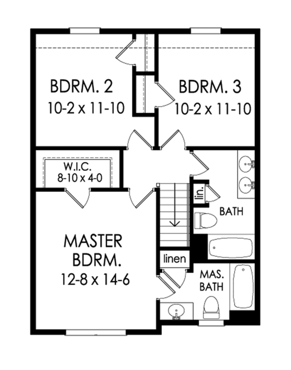 Dream House Plan - Colonial Floor Plan - Upper Floor Plan #1010-182