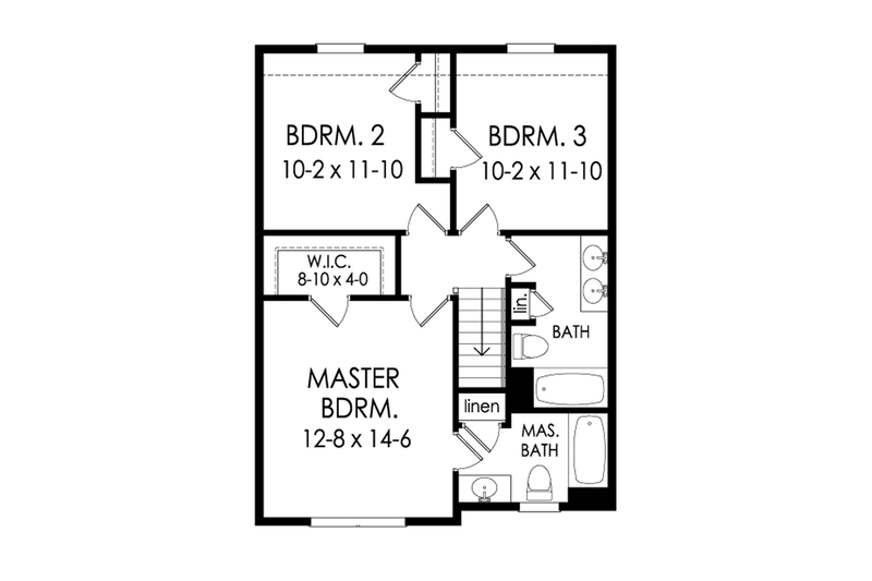 Dream House Plan - Floor Plan - Upper Floor for Colonial House Plan #1010-182 - 3 bed, 2.5 bath