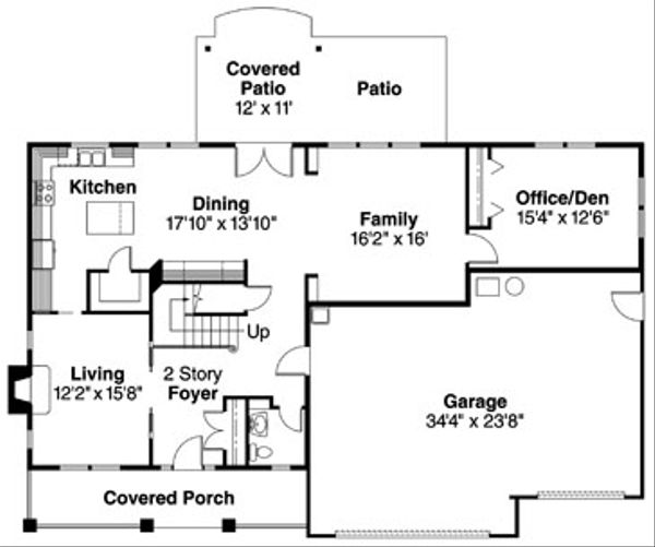 Craftsman Floor Plan - Main Floor Plan #124-712
